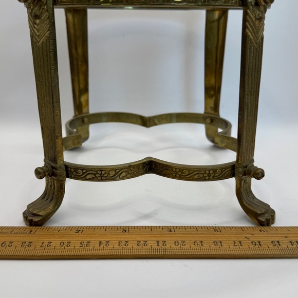 Vintage brass plant stand. Art Deco inspired planter holder. - Picture 4 of 8